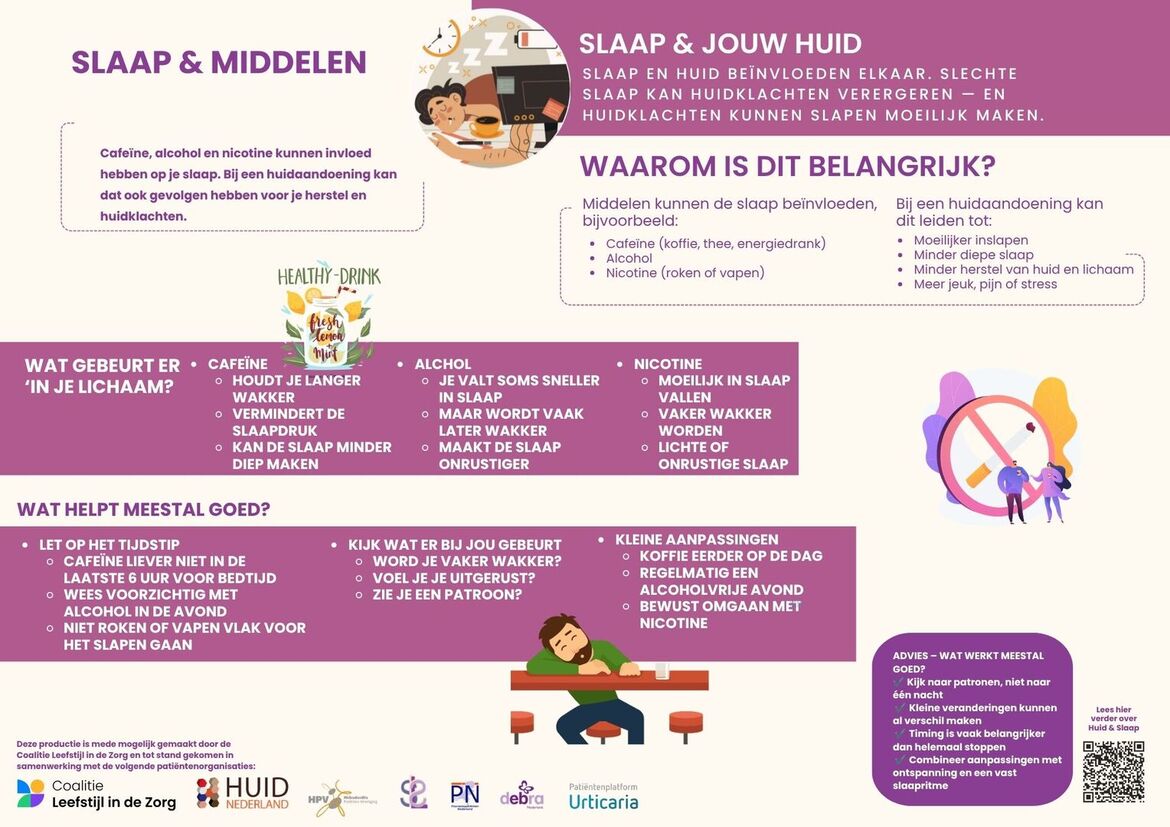 infographic huid en leefstijl - slaap en middelen