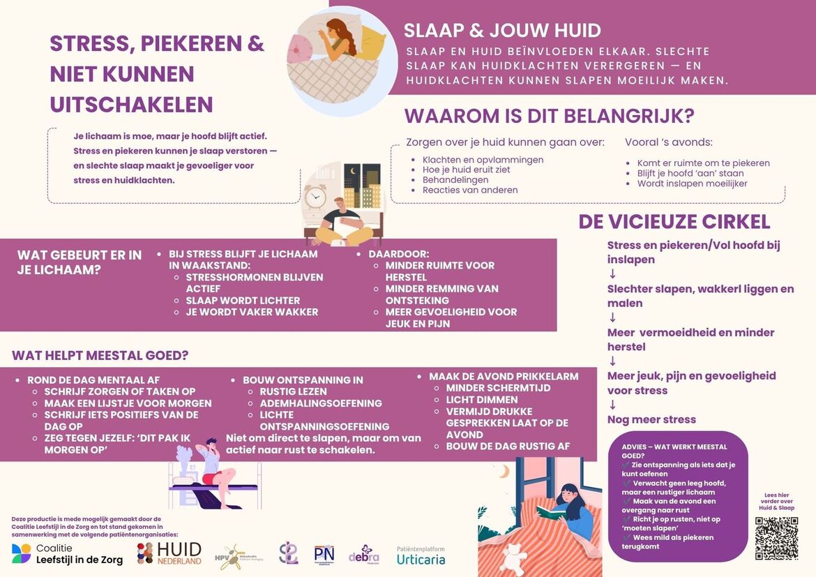 stress, piekeren, niet kunnen uitschakelen - infographics-leefstijl-slaap-jouw-huid