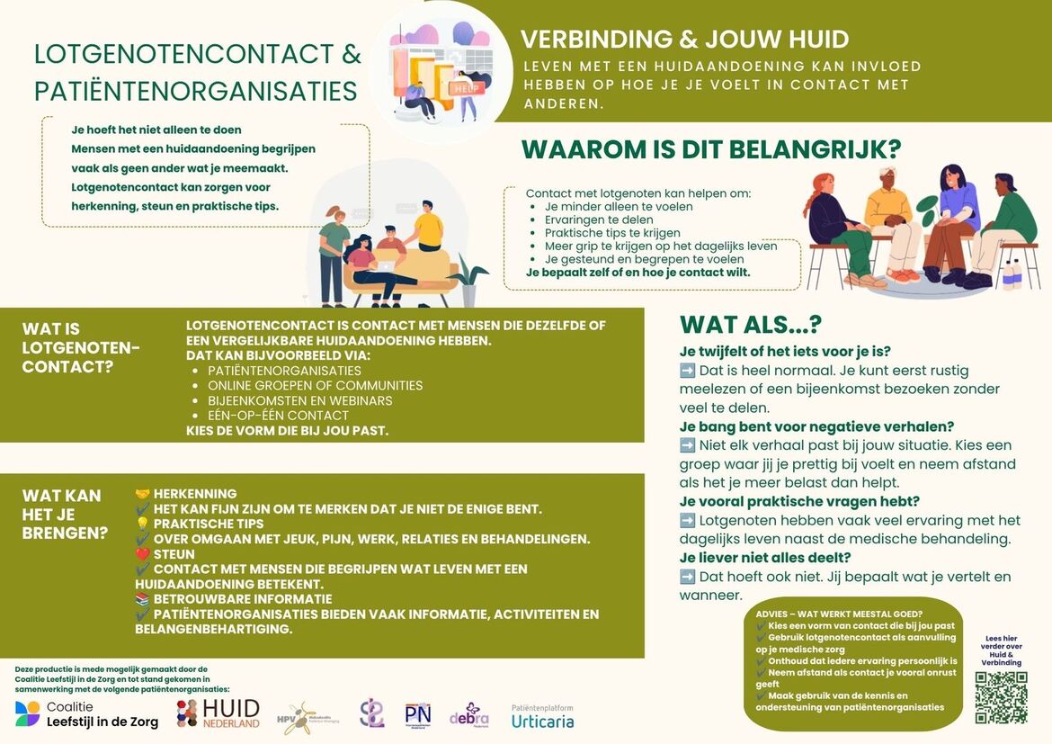  infographic leefstijl en huid - lotgenotencontact en patientenorganisaties